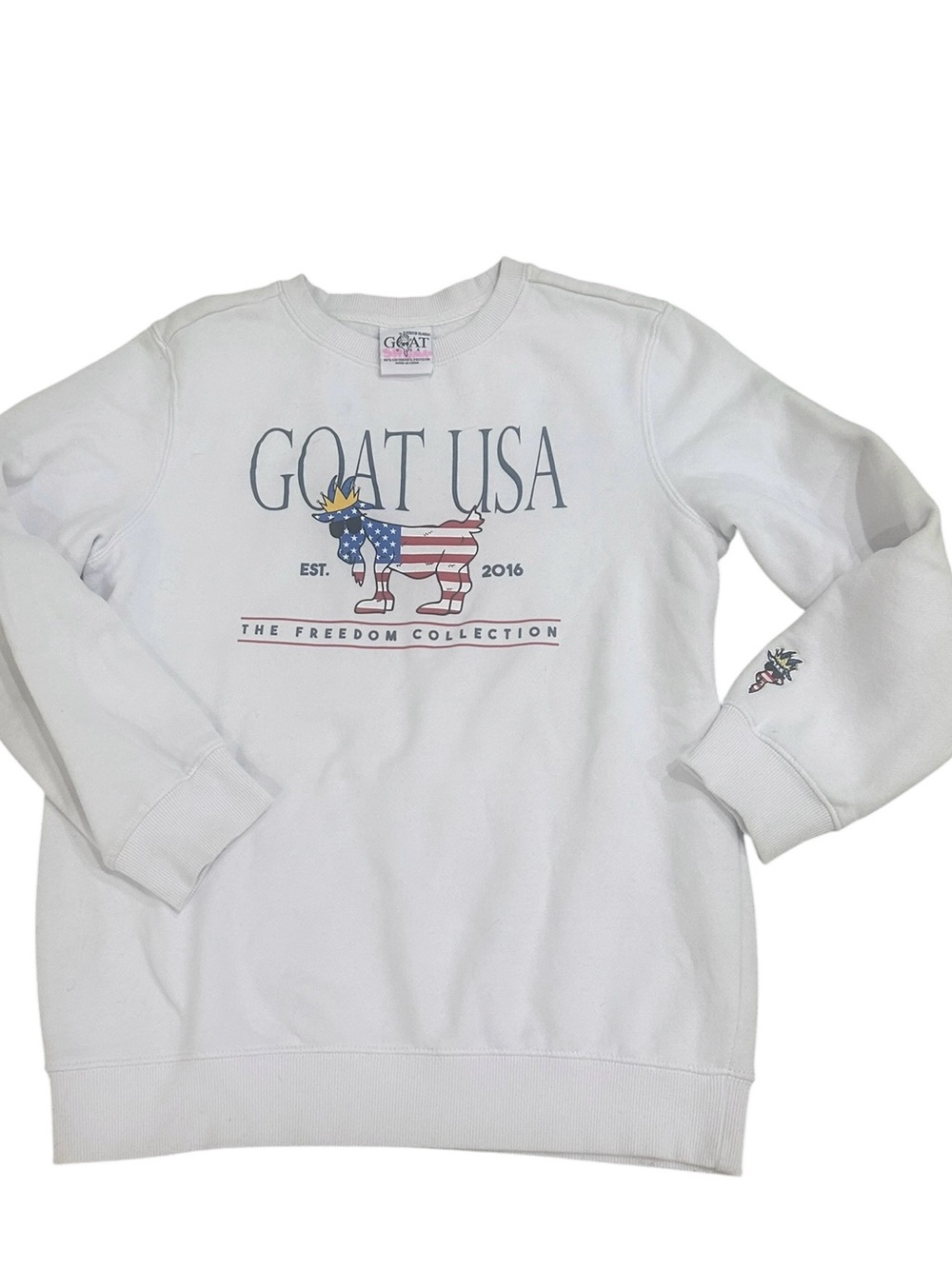 North Tyson Freedom by GOAT USA White Graphic Sweatshirt youth X-Large